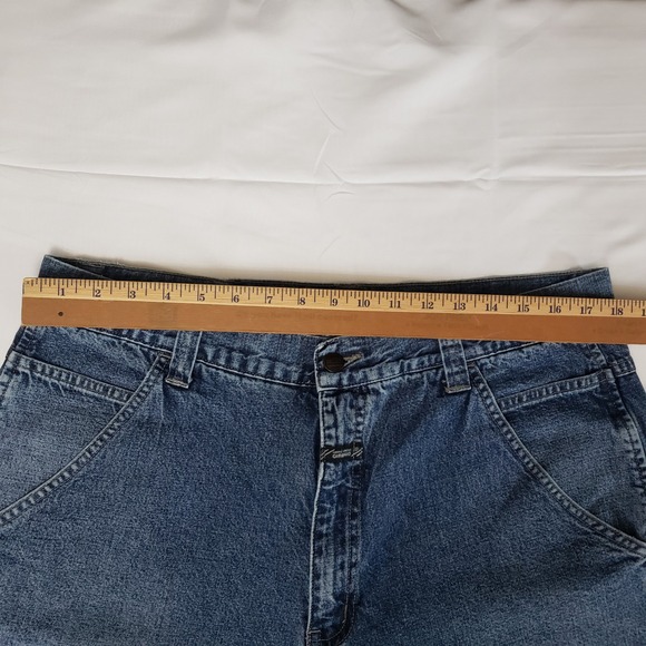 VTG Marithe Francois Girbaud Shorts Mens 36 X 12 Blue Denim Carpenter Skater Y2K - Picture 9 of 14